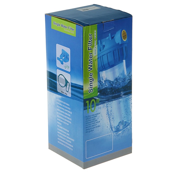 Корпус для фильтра 1/2" 10S, PP, внутренняя резьба, без картриджа, синий