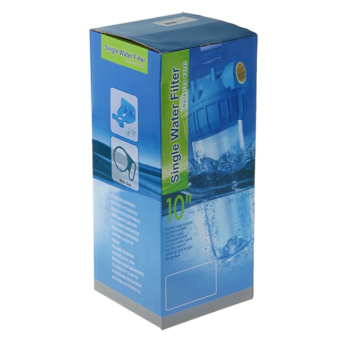 Корпус для фильтра 3/4" 10S, PP, внутренняя резьба, без картриджа, синий