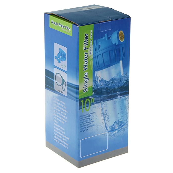 Корпус для фильтра 3/4" 10S, ABS+PP, внутренняя резьба, без картриджа, прозрачный