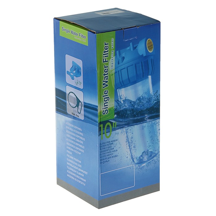 Корпус для фильтра 1" 10S, ABS+PP, внутренняя резьба, без картриджа, прозрачный