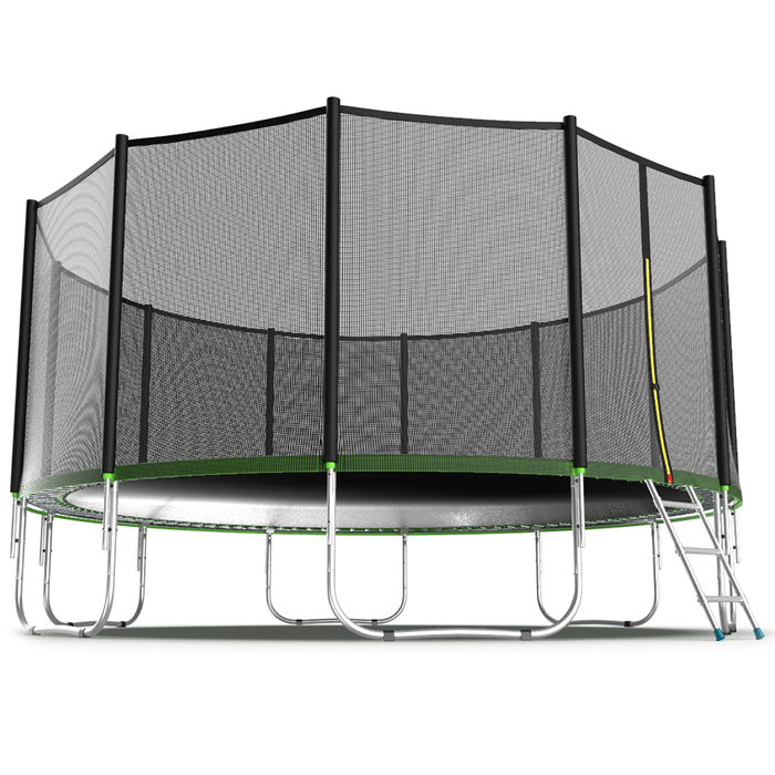 Батут с внешней сеткой и лестницей EVO JUMP External, диаметр 16ft (зеленый)