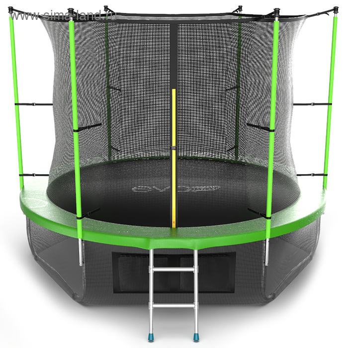 

Батут EVO JUMP Internal 10 ft, d=305 см, с внутренней сеткой, нижней сеткой и лестницей, зелёный