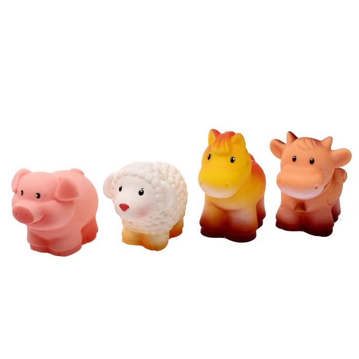 Набор резиновых игрушек «Домашние животные» огонёк набор резиновых игрушек домашние животные