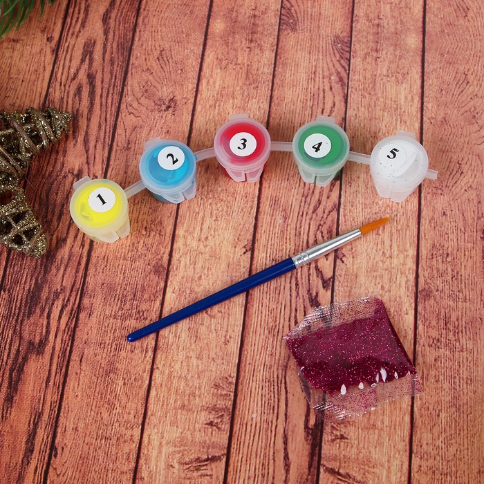 Роспись по холсту "Свинка", 15 х 15 см