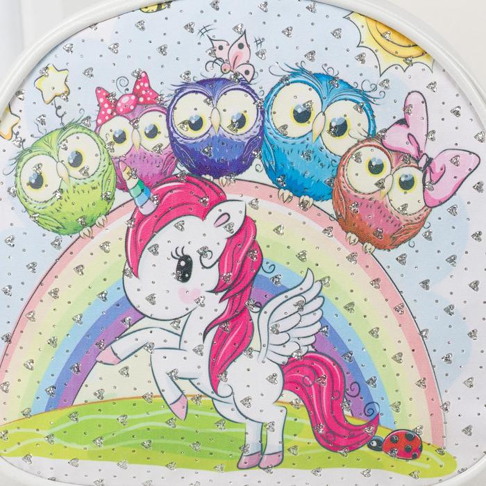 Сумка детская "Единорог", отдел на молнии, регулируемый ремень, цвет белый