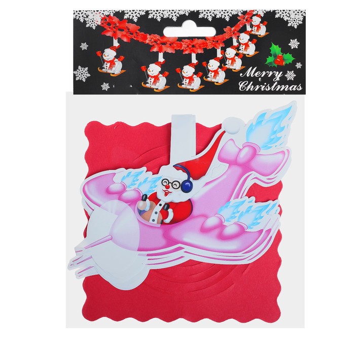 Гирлянда новогодняя "Дед Мороз на самолете"