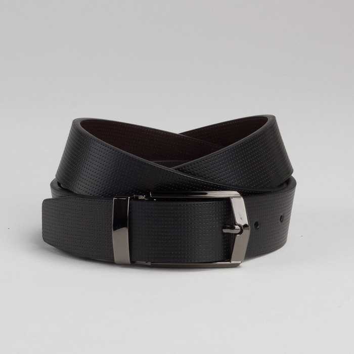 Ремень мужской, пряжка под тёмный металл, цвет чёрный