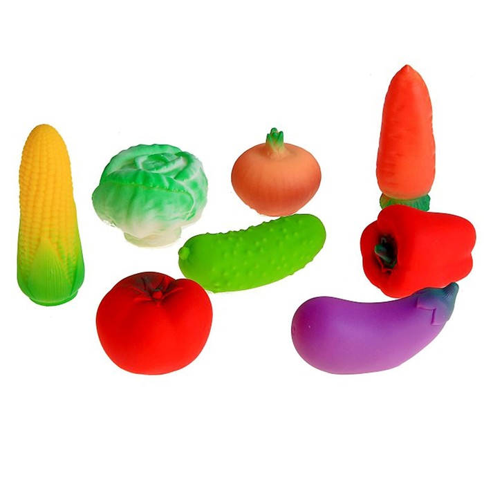 цена Набор резиновых игрушек «Овощи»