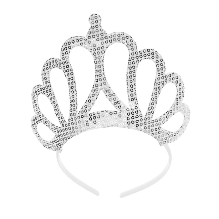 Карнавальная корона "Кокетка" на ободке, цвет серебро