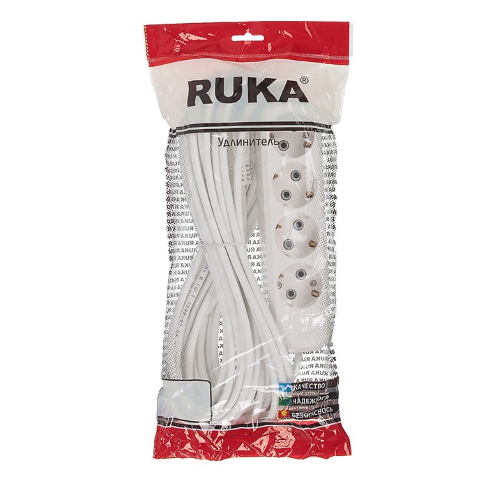 Удлинитель RUKA, 4 розетки, 10 м, 16 А, с з/к, 32.74.423.0410,