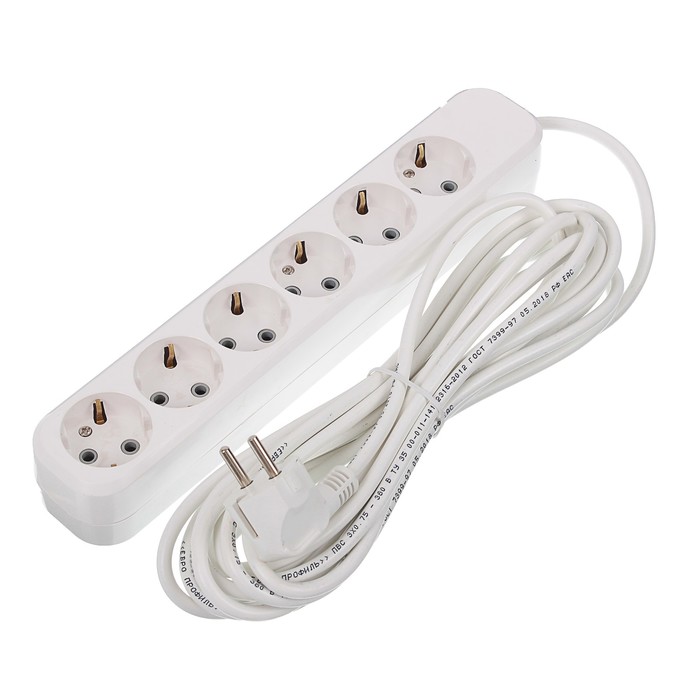 Удлинитель RUKA, 6 розеток, 7 м, 16 А, с з/к, 32.74.623.0407,