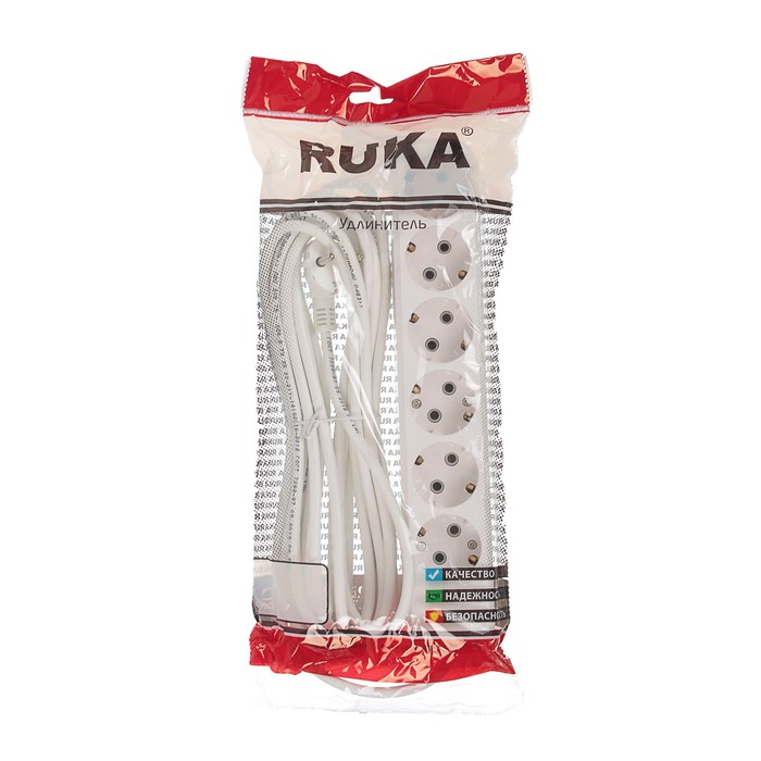 Удлинитель RUKA, 6 розеток, 7 м, 16 А, с з/к, 32.74.623.0407,