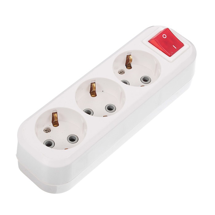 Колодка RUKA, 3 розетки, с з/к, с выключателем, 32.74.311.0400,