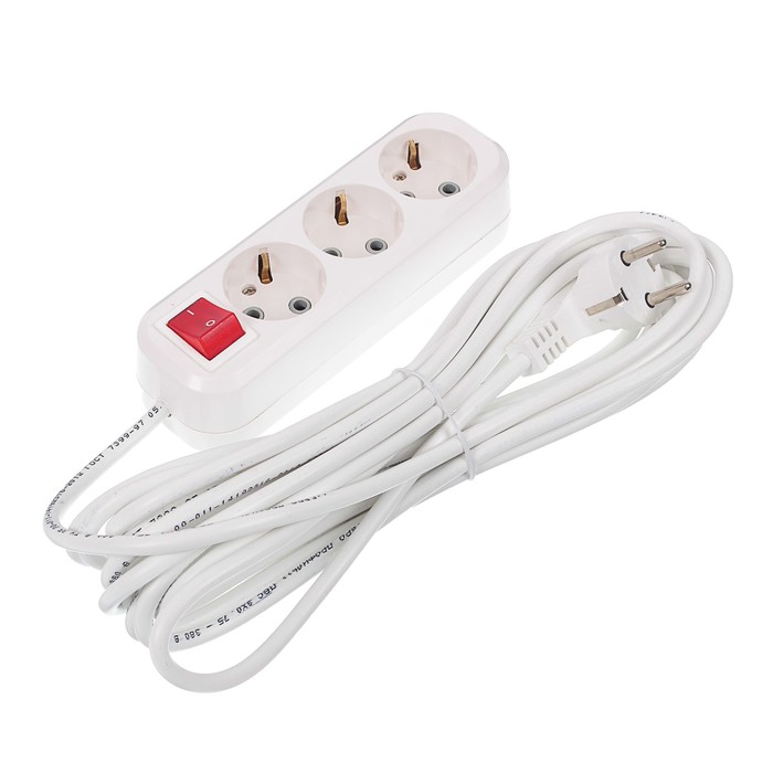 Удлинитель RUKA, 3 розетки, 7 м, 16 А, с з/к, с выключателем, 32.74.311.0407,