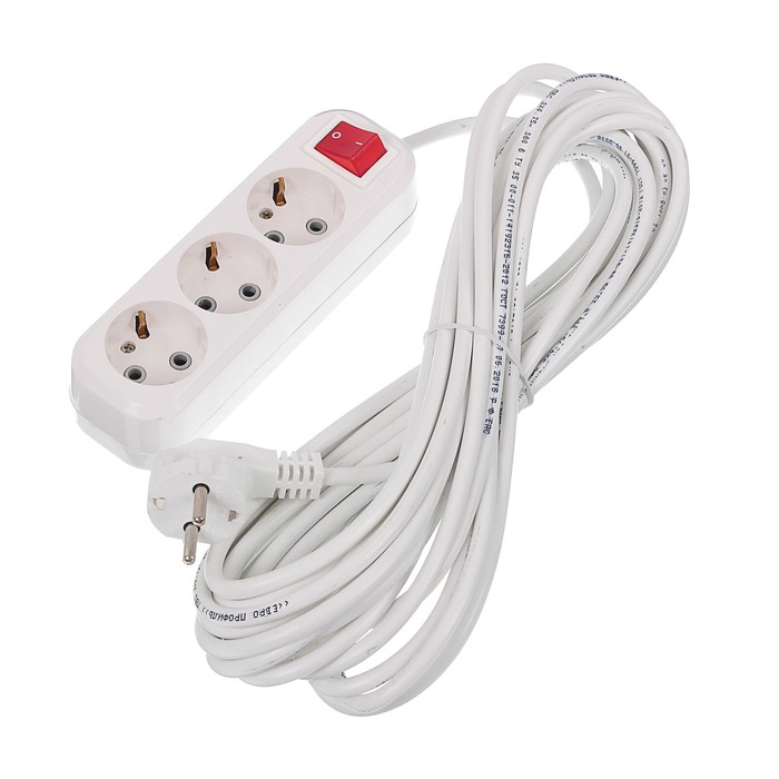 Удлинитель RUKA, 3 розетки, 10 м, 16 А, с з/к, с выключателем, 32.74.311.0410,