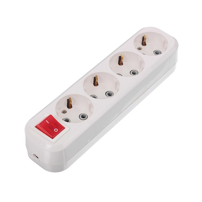 Колодка RUKA, 4 розетки, с з/к, с выключателем, 32.74.411.0400,