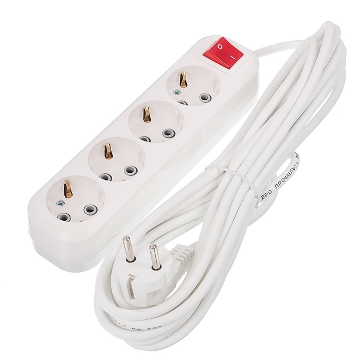 Удлинитель RUKA, 4 розетки, 7 м, 16 А, с з/к, с выключателем, 32.74.411.0407,