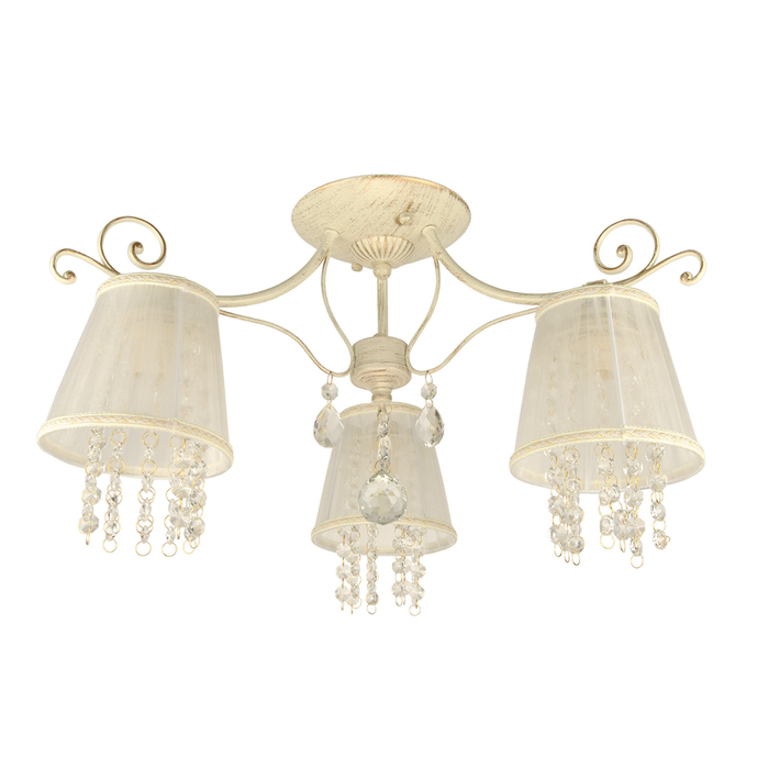 Люстра "Каскад" 3x60Вт E14 бежевый-золото