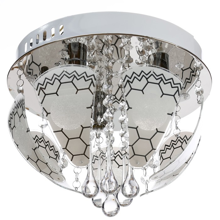 Люстра без пульта ДУ "Галактика" 3x60Вт E14 хром d.30см.