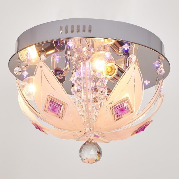 Люстра без пульта ДУ "Галактика" 3x60Вт E14 хром d.30см.