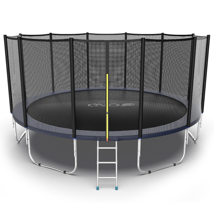 Батут с внешней сеткой и лестницей EVO JUMP External, диаметр 16ft (синий)