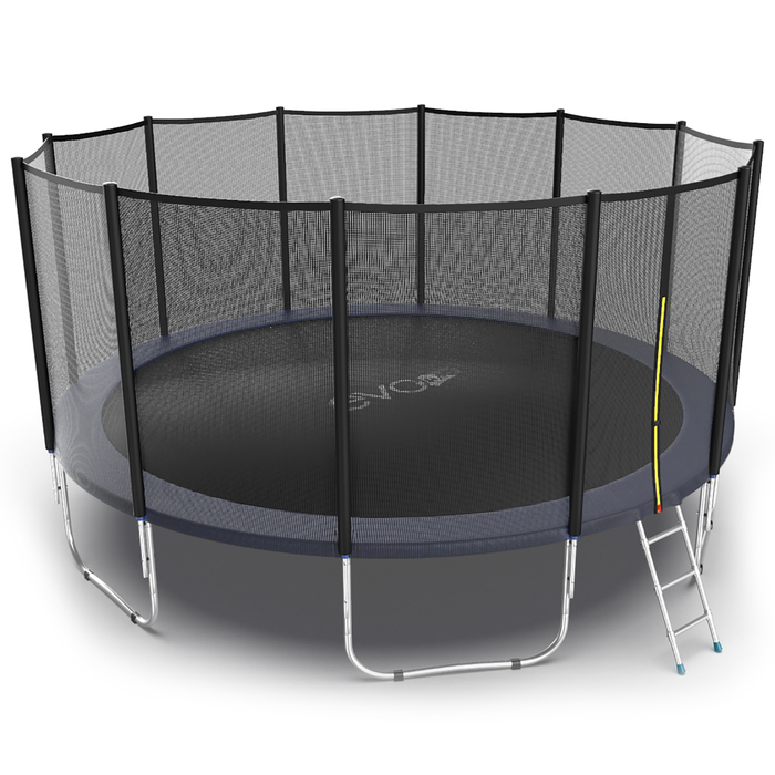 Батут с внешней сеткой и лестницей EVO JUMP External, диаметр 16ft (синий)