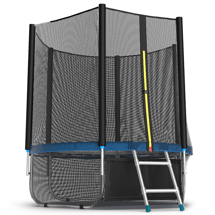 Батут с внешней сеткой и лестницей EVO JUMP External, диаметр 6ft (синий) + нижняя сеть