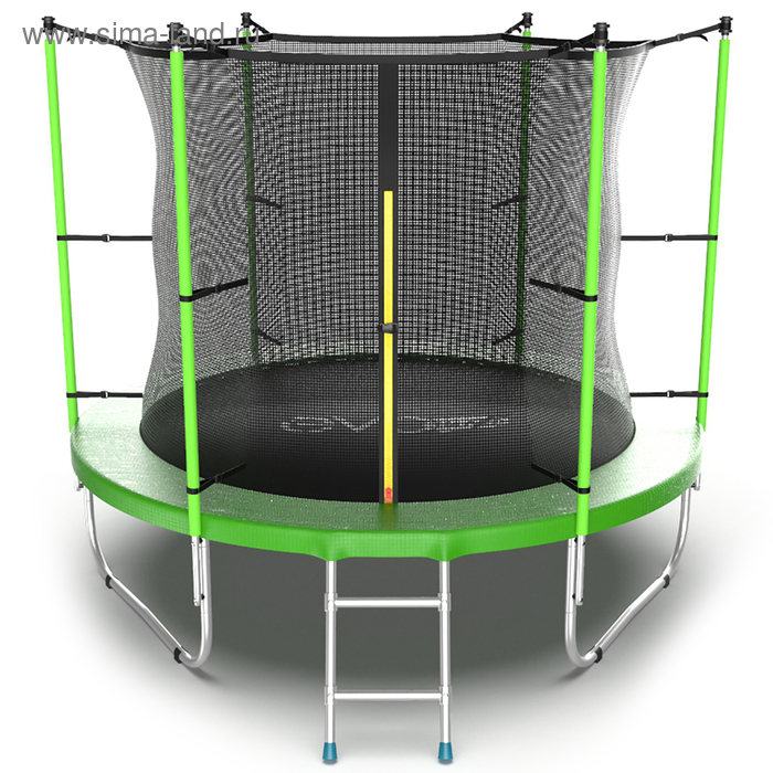 фото Батут evo jump internal 8 ft, d=244 см, с внутренней защитной сеткой и лестницей, зелёный