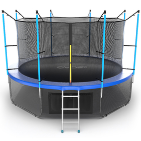 

Батут EVO JUMP Internal 12 ft, d=366 см, с внутренней защитной сеткой и лестницей + нижняя сеть, синий