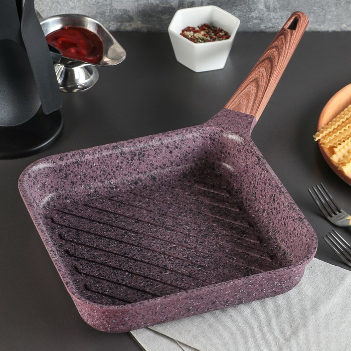 Сковорода-гриль 24 см "Скат. Индукция", цвет сиреневый