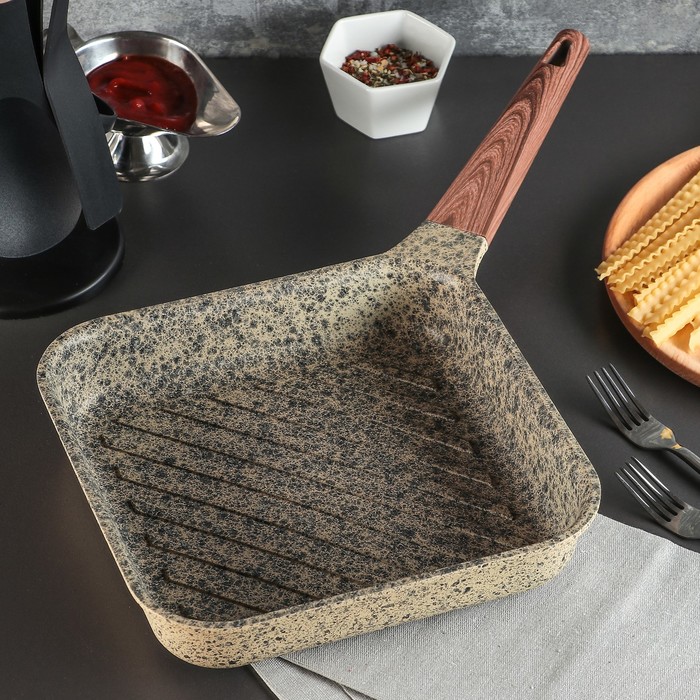 Сковорода-гриль 24 см "Скат. Индукция", цвет сахара