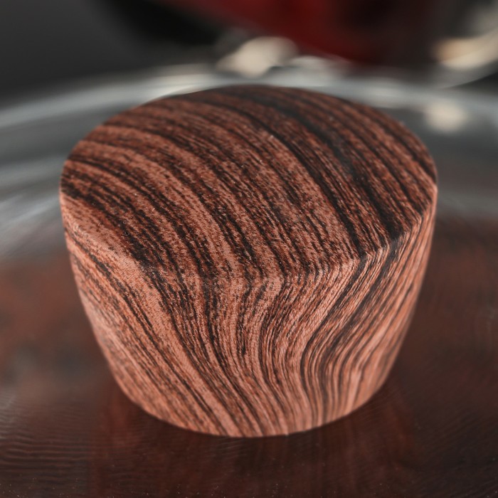 Сковорода 24х5,5 см "Скат. Индукция", стеклянная крышка, цвет коричневый