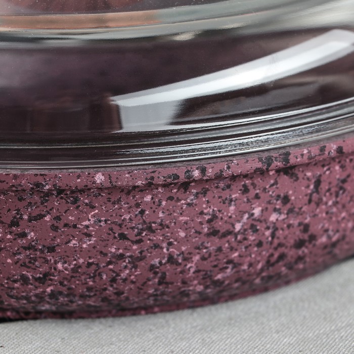 Сковорода 24 см "Скат. Индукция", стеклянная крышка, цвет сиреневый