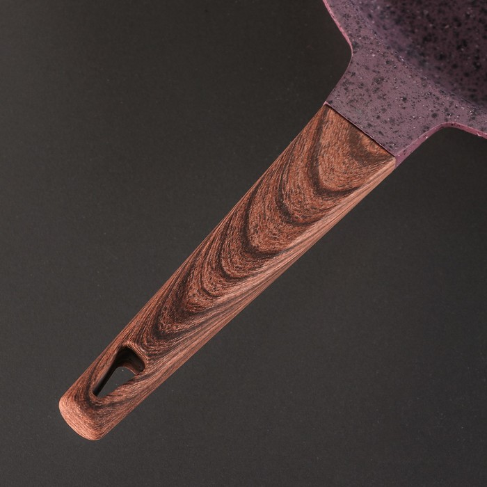 Сковорода 24 см "Скат. Индукция", стеклянная крышка, цвет сиреневый