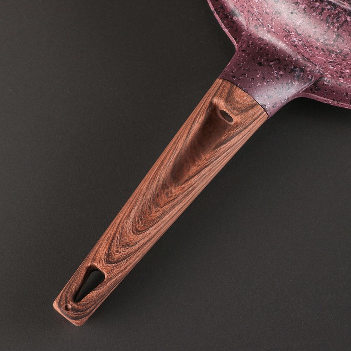 Сковорода 24 см "Скат. Индукция", стеклянная крышка, цвет сиреневый