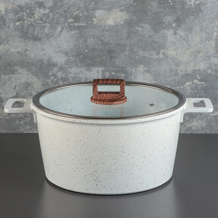 Набор посуды "Север", 4 предмета: кастрюли 8/6 л ,сковорода 30х4,5 см, ковш 2 л 18х9,5 см, набор приборов 6 шт