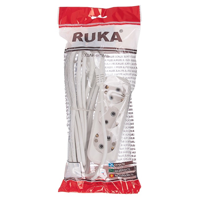 Удлинитель RUKA, 3 розетки, 5 м, 16 А, с з/к, 32.74.323.0405,