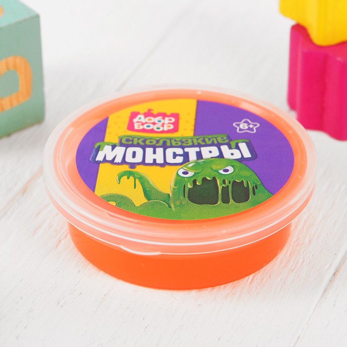 Слизь для рук с игрушкой, 80 мл, оранжевая