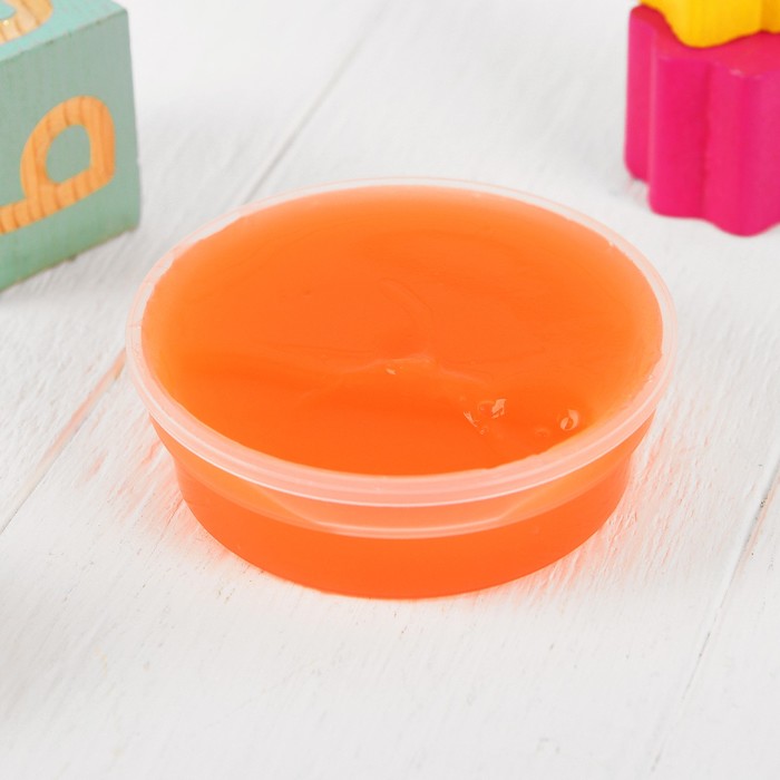 Слизь для рук с игрушкой, 80 мл, оранжевая