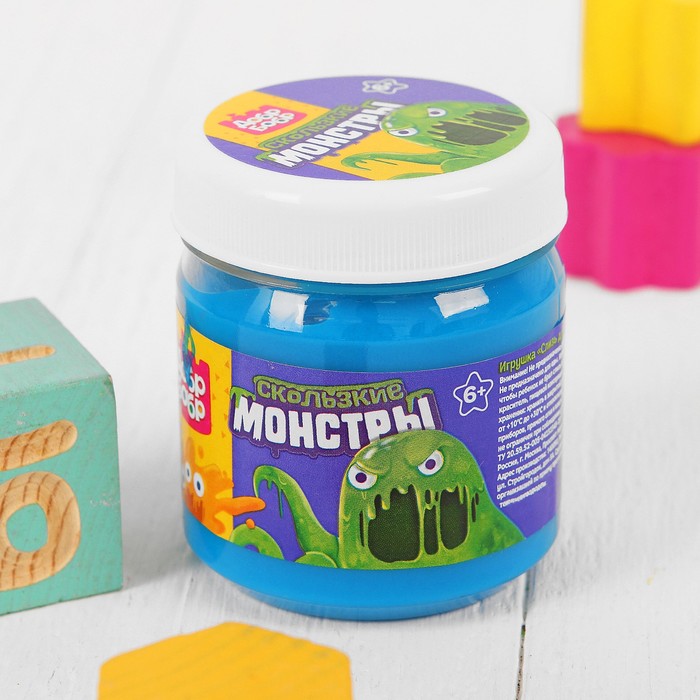 Слизь для рук с игрушкой, 170 мл, ярко-голубая