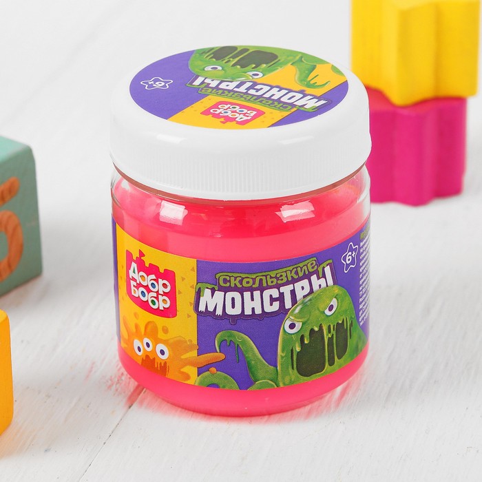 Слизь для рук с игрушкой, 170 мл, ярко-розовая