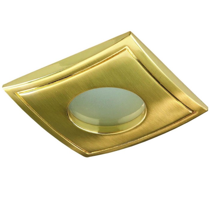 Встраиваемый светильник Novotech, 50 Вт, GX5,3, 12 В, 74x74 мм, d=74 мм, цвет золото