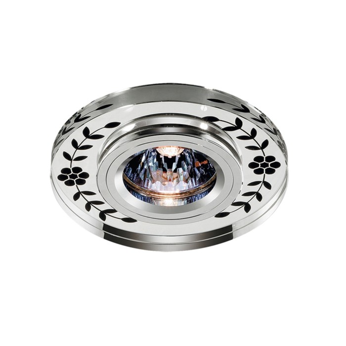 Встраиваемый светильник Novotech, 50 Вт, GX5,3, 12 В, 60x60 мм, d=60 мм, цвет хром