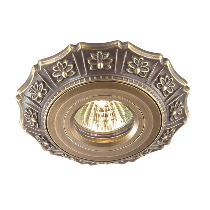 Встраиваемый светильник Novotech, 50 Вт, GX5,3, 12 В, 90x90 мм, d=90 мм, цвет бронзовый