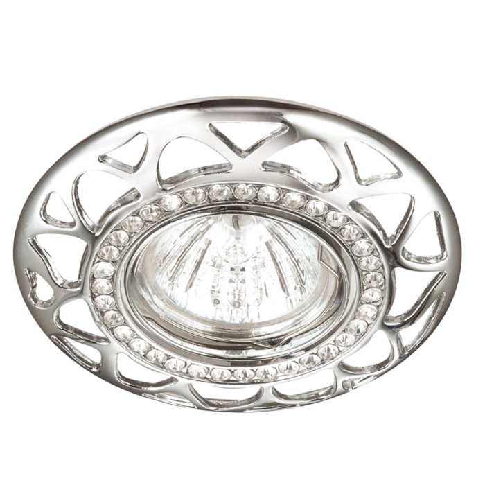 Встраиваемый светильник Novotech, 50 Вт, GX5,3, 12 В, 75x75 мм, d=75 мм, цвет хром