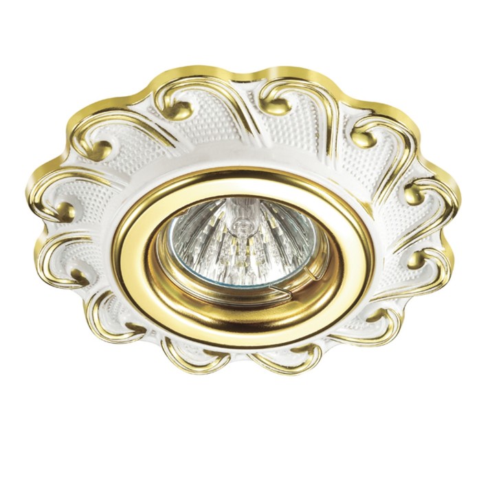 Встраиваемый светильник Novotech, 50 Вт, GX5,3, 12 В, 75x75 мм, d=75 мм, белый