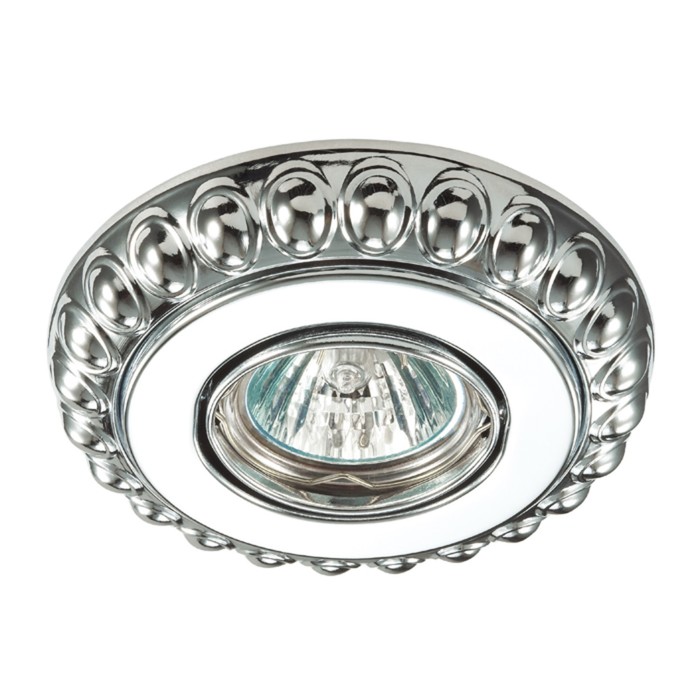 Встраиваемый светильник Novotech, 50 Вт, GX5,3, 12 В, 75x75 мм, d=75 мм, цвет хром