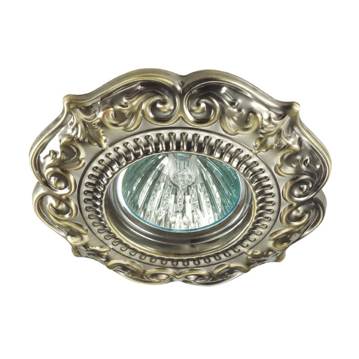 Встраиваемый светильник Novotech, 50 Вт, GX5,3, 12 В, 70x70 мм, d=70 мм, цвет бронзовый