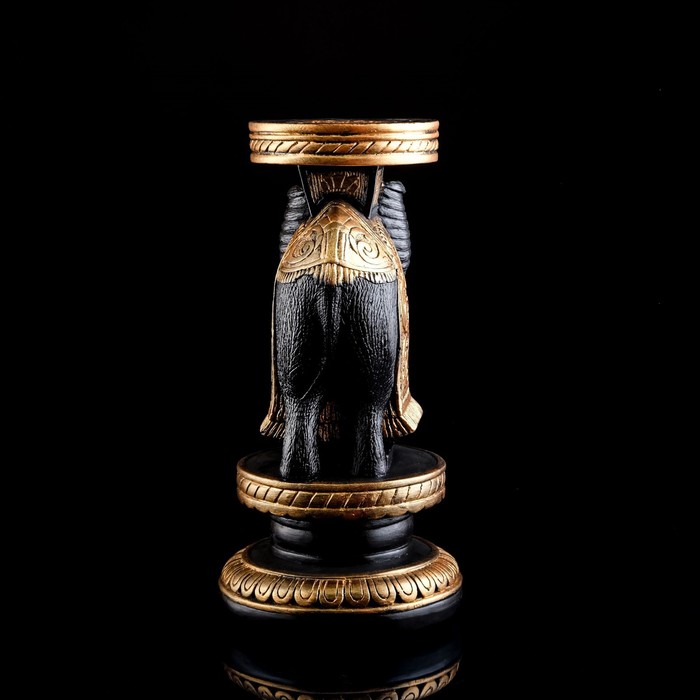 Подставка декоративная "Слон индийский", черный с золотом