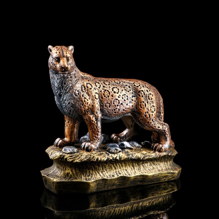Сувенир "Снежный барс" бронза, 29 х 30 см